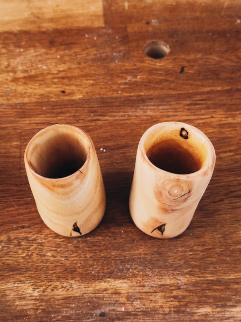 Pahare de espresso din lemn de măr